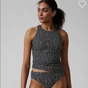 NWT Athleta Maldives Bra Cup Tankini 38B/C High Waist Bikini Bottoms M Swimsuit